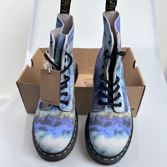 NIB Dr Martens 1460 Pascal Blue Tie Dye Printed Suede Leather Boots US 7 - Picture 6 of 16